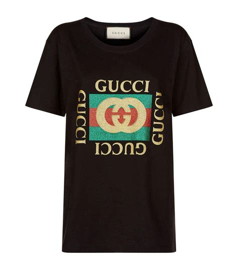 gucci logo t shirt glitter|gucci graphic t shirt.